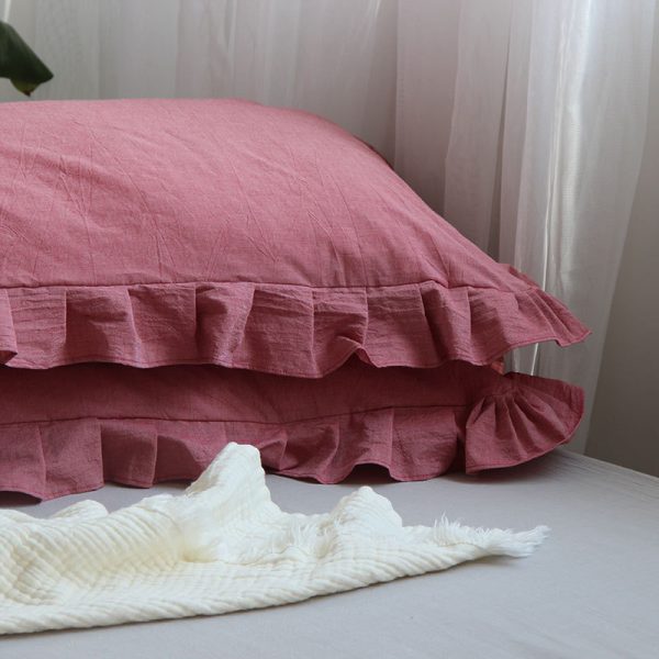 Pure Cotton Ruffled Pillowcase, A Pair Of Single Pillowcases - Image 11