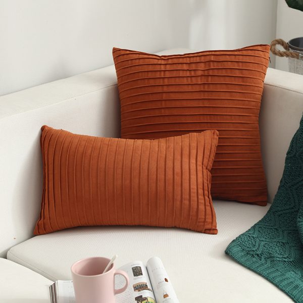 Nordic Simple Suede Vertical Clause Cushion Cover Nordic Style Furniture Sofa Cushion Pillow Stock Wholesale - Image 4