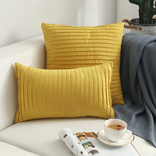 Nordic Simple Suede Vertical Clause Cushion Cover Nordic Style Furniture Sofa Cushion Pillow Stock Wholesale - Image 3