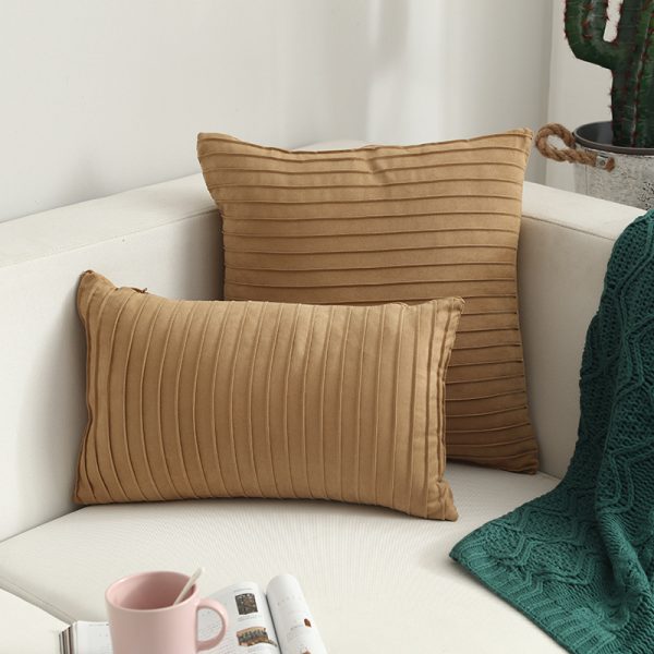 Nordic Simple Suede Vertical Clause Cushion Cover Nordic Style Furniture Sofa Cushion Pillow Stock Wholesale - Image 5