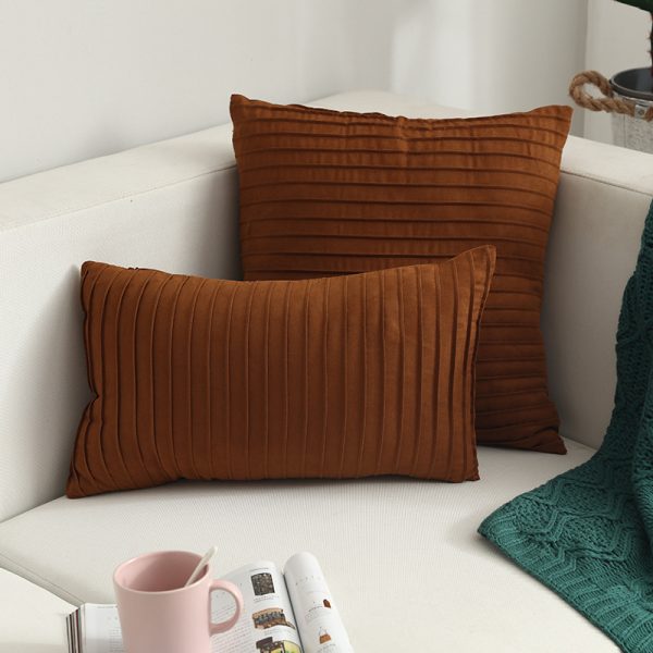 Nordic Simple Suede Vertical Clause Cushion Cover Nordic Style Furniture Sofa Cushion Pillow Stock Wholesale - Image 19