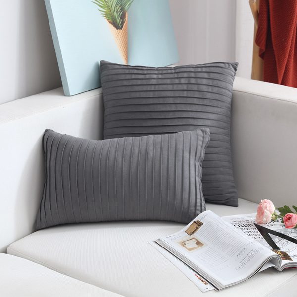 Nordic Simple Suede Vertical Clause Cushion Cover Nordic Style Furniture Sofa Cushion Pillow Stock Wholesale - Image 14