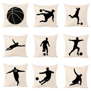 Nordic Sports Linen Pillow Case Play Basketball Cushion Cover Decorative Throw Pillow Covers Sofa Cover Home Decor