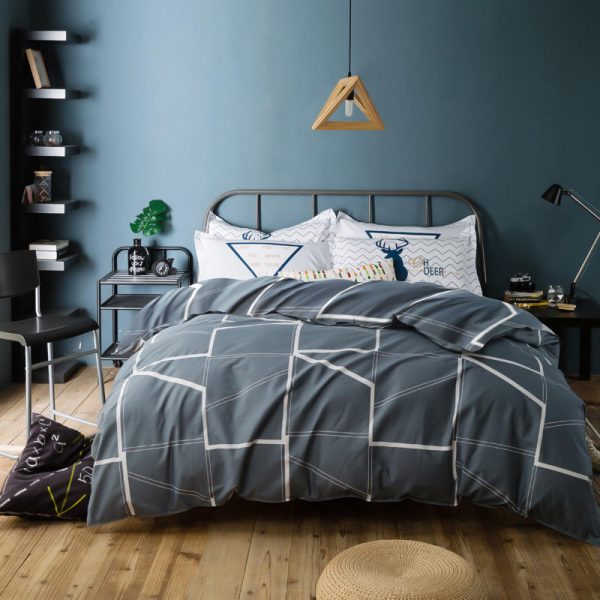 Household Brushed Bed Sheet And Duvet Cover Set - Image 5