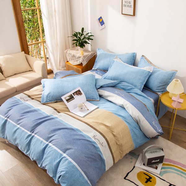 Household Brushed Bed Sheet And Duvet Cover Set - Image 11