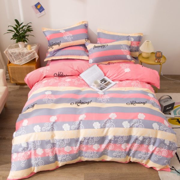 Household Brushed Bed Sheet And Duvet Cover Set - Image 10