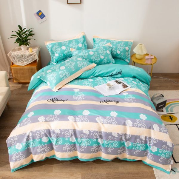 Household Brushed Bed Sheet And Duvet Cover Set - Image 13