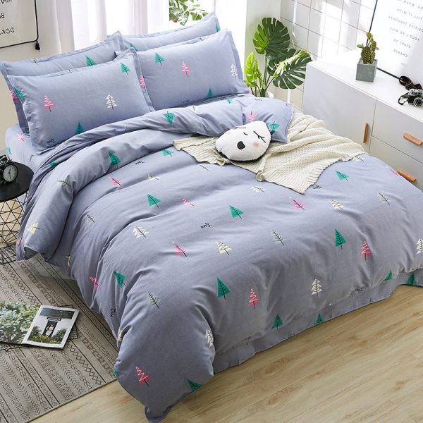 Household Brushed Bed Sheet And Duvet Cover Set - Image 14