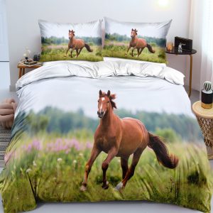 3D Digital New Product Horse Pattern Custom Three Or Four-Piece Bedding Wholesale Amazon Cross-Border Bedding Kit