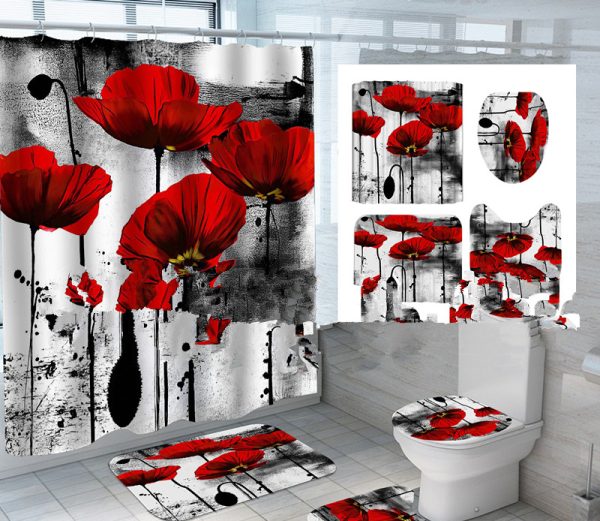 Lotus Series Shower Curtain Factory Direct Sales-Multiple Choices Of Flower Patterns-Polyester Printing-Customized Samples-Multiple Choices Of Sizes - Image 7