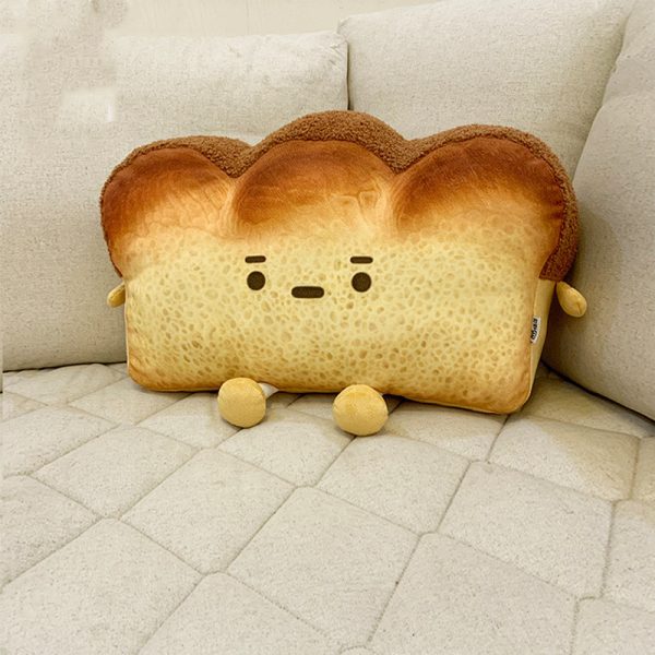 Cute Emotional Bread Pillow, Cartoon Toast Sofa Cushion, Emoticon Doll - Image 2