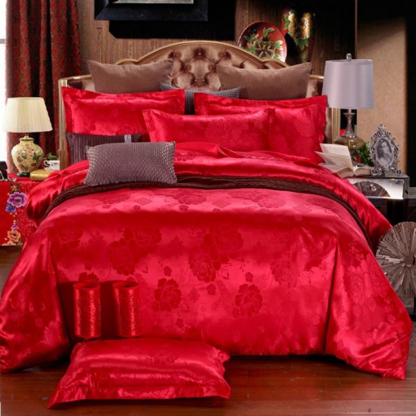 European Style Satin Jacquard Bedding Set  Quilt Cover And Pillowcase - Image 7