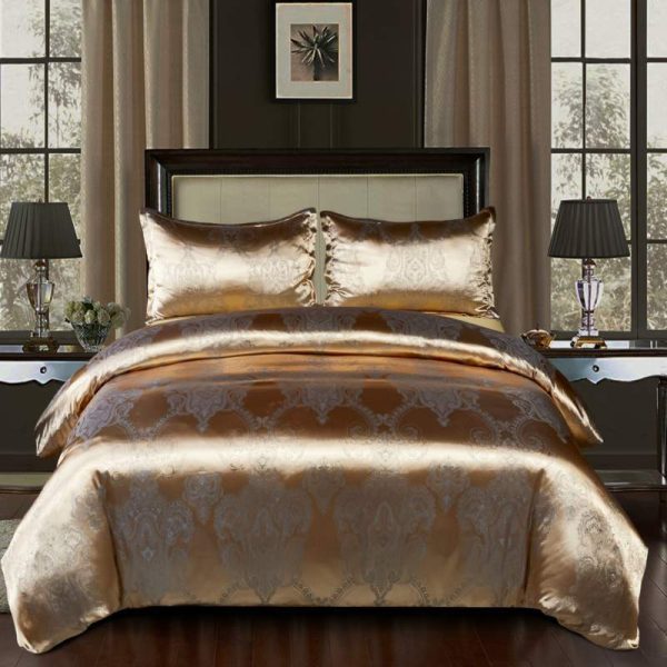 European Style Satin Jacquard Bedding Set  Quilt Cover And Pillowcase - Image 9