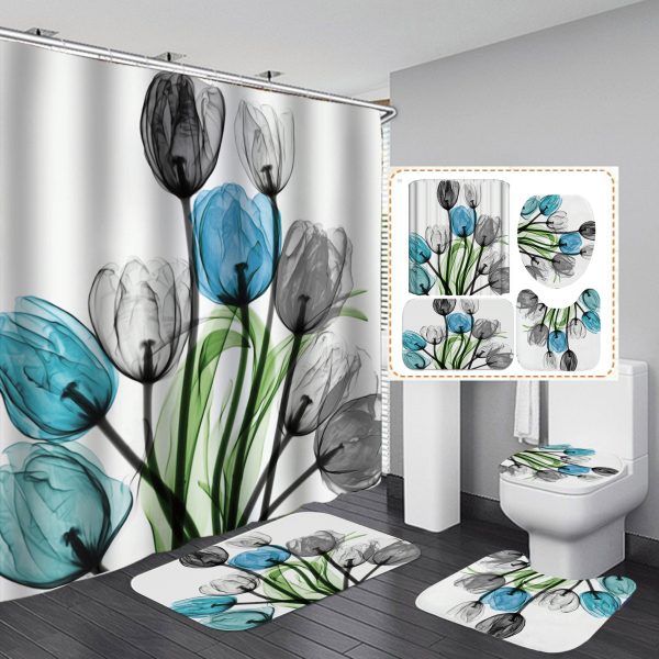 Simple Flower Series Shower Curtain - Image 2