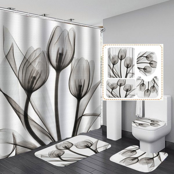 Simple Flower Series Shower Curtain - Image 4