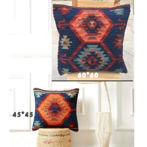 American Country Style Imported From India  Ethnic Style  Kilim Hand Woven Hard Wool Pillow Cover   Cushion
