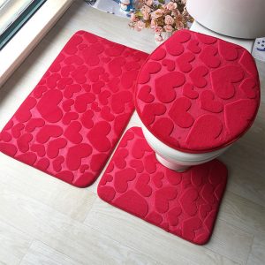 3-piece Solid Color Bathroom Mat