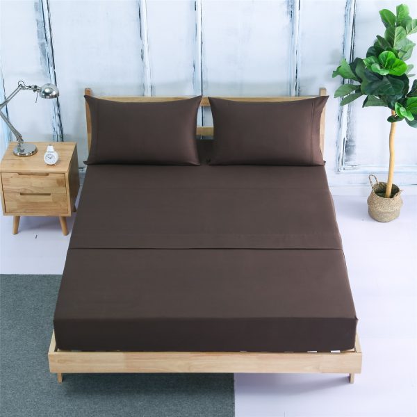 Four-piece Bedding, Bed Sheet, Bed Sheet, Amazon AliExpress Hot-selling Four-piece Plain Brushed - Image 4