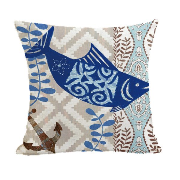 Marine Animal Printed Linen Pillowcase - Image 5