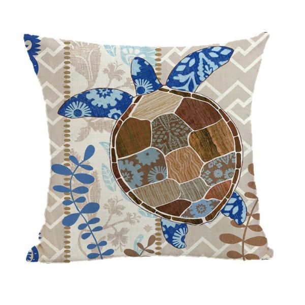 Marine Animal Printed Linen Pillowcase - Image 2