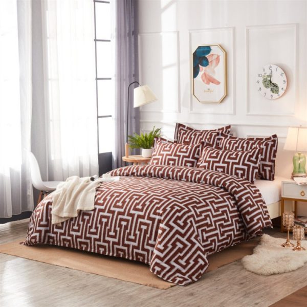 Scandinavian Style Geometric Li Luo 3D Three-piece Duvet Cover Sheet Printing Set - Image 6