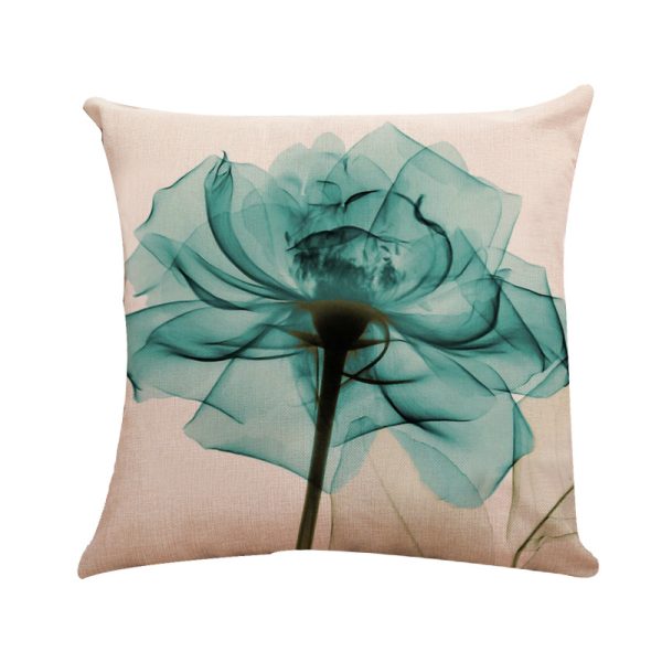 New Modern And Simple Ink Painting Flower Linen Hug Pillowcase Tulip Pillow Cushion Cover Fashionable Home Pillow - Image 5