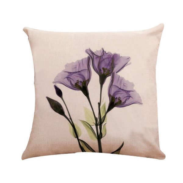 New Modern And Simple Ink Painting Flower Linen Hug Pillowcase Tulip Pillow Cushion Cover Fashionable Home Pillow - Image 8