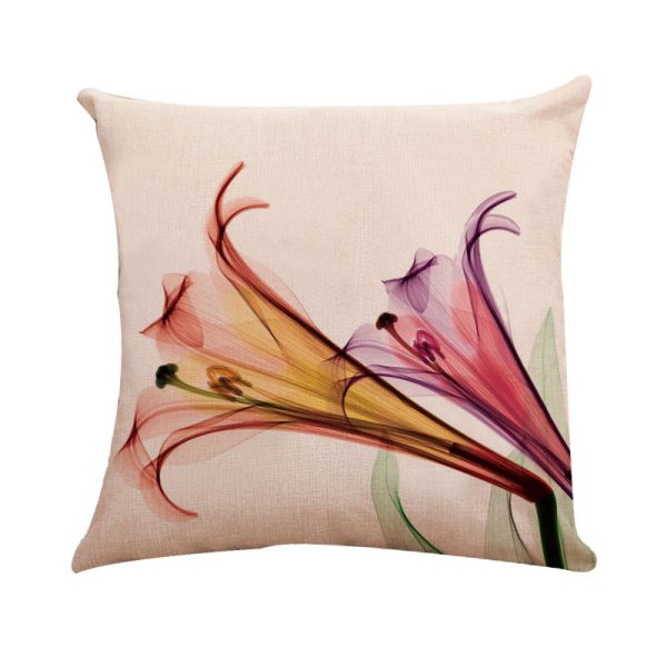 New Modern And Simple Ink Painting Flower Linen Hug Pillowcase Tulip Pillow Cushion Cover Fashionable Home Pillow - Image 13