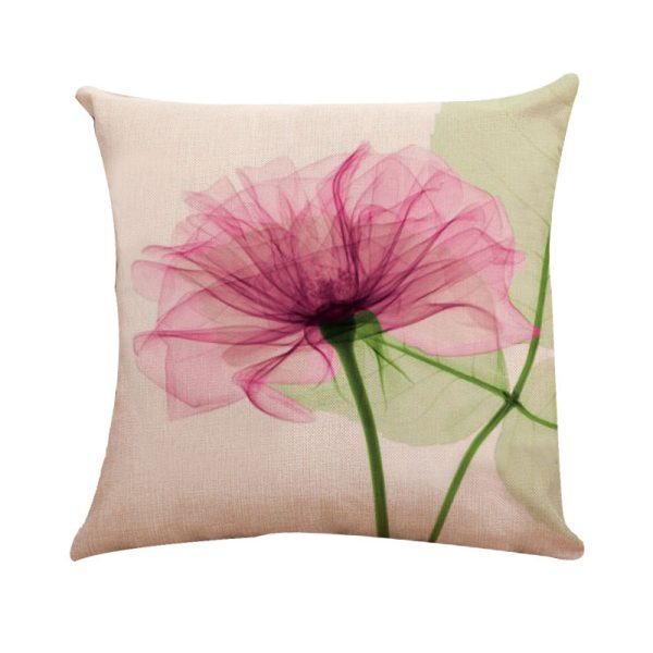 New Modern And Simple Ink Painting Flower Linen Hug Pillowcase Tulip Pillow Cushion Cover Fashionable Home Pillow - Image 4