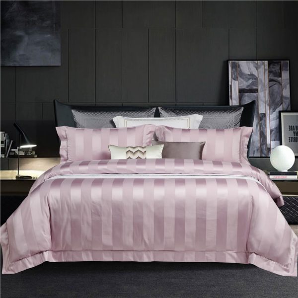 New Style 100s Long-staple Cotton Four-piece Set Of Pure Color Simple Quilt Cover Bed Sheet Hotel Style Four-piece Bedding - Image 3