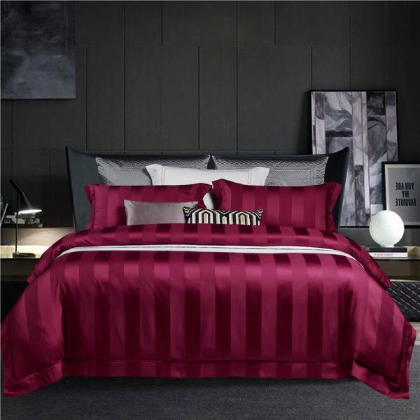 New Style 100s Long-staple Cotton Four-piece Set Of Pure Color Simple Quilt Cover Bed Sheet Hotel Style Four-piece Bedding - Image 4