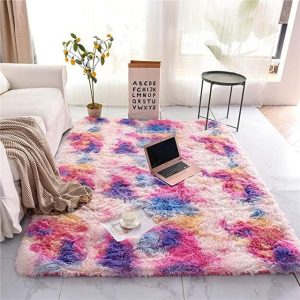 Tie-Dye Gradient Color Printed Silk Wool Carpet