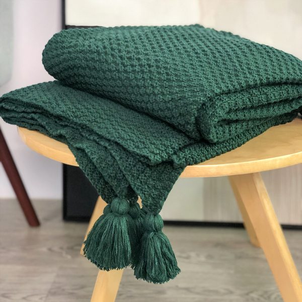 Nordic Style Tassel Knitting Casual Blanket - Image 7