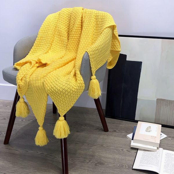 Nordic Style Tassel Knitting Casual Blanket - Image 2