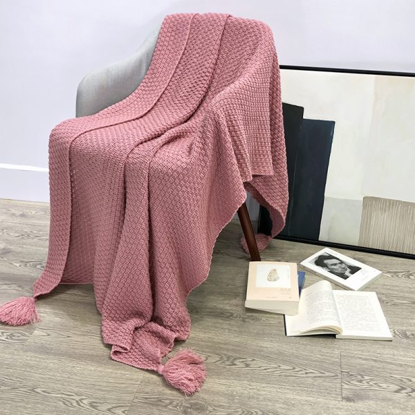 Nordic Style Tassel Knitting Casual Blanket