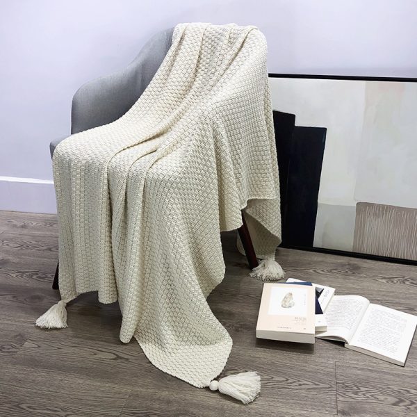 Nordic Style Tassel Knitting Casual Blanket - Image 5