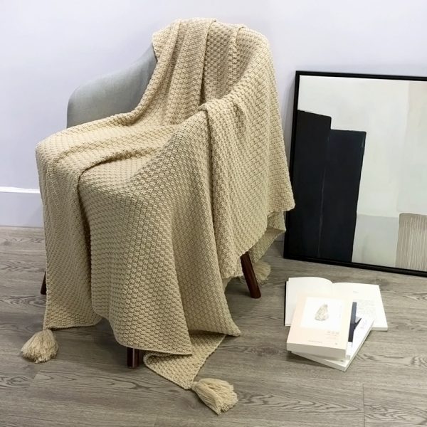 Nordic Style Tassel Knitting Casual Blanket - Image 6