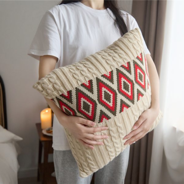 Sofa Upholstered Knitted Nordic Throw Pillow Case Cushion - Image 2