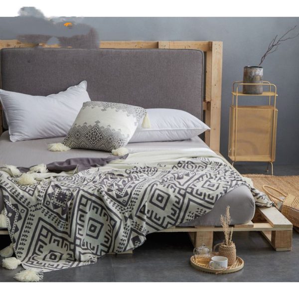 Lawrence New Cotton Tassel Knitted Blanket Home Furnishing Casual Blanket