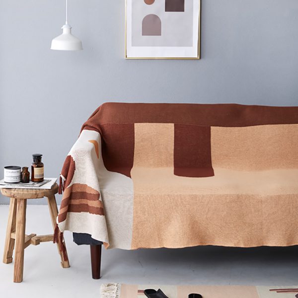 Nordic Morandi Simple Knitted Sofa Blanket Air Conditioning Blanket Take Towel Bed Take Hotel Bed End Blanket - Image 2