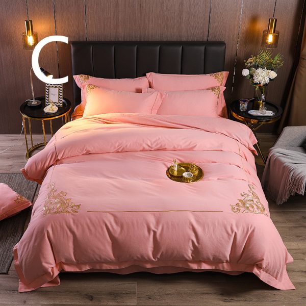 Four-piece Brushed Winter Soft Nude Sleeping Nordic Style Sheets And Duvet Cover Bedding - Image 3