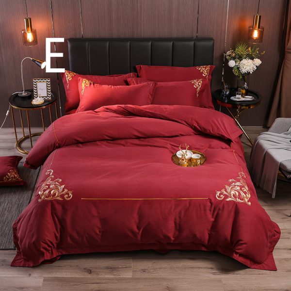 Four-piece Brushed Winter Soft Nude Sleeping Nordic Style Sheets And Duvet Cover Bedding - Image 5