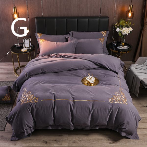 Four-piece Brushed Winter Soft Nude Sleeping Nordic Style Sheets And Duvet Cover Bedding - Image 7