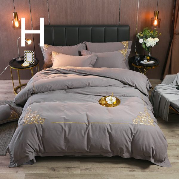 Four-piece Brushed Winter Soft Nude Sleeping Nordic Style Sheets And Duvet Cover Bedding - Image 8