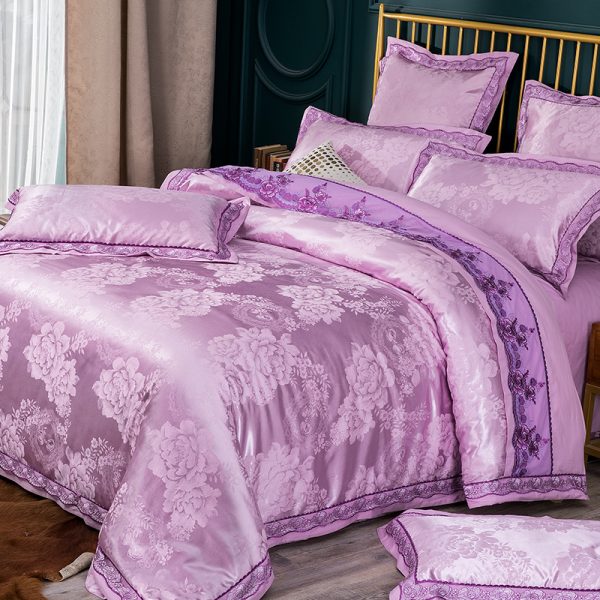 European And American Style Sheets And Duvet Cover Four-piece Cotton Satin Jacquard - Image 11