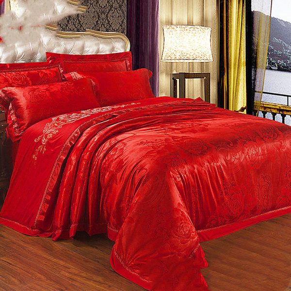 European And American Style Sheets And Duvet Cover Four-piece Cotton Satin Jacquard - Image 4