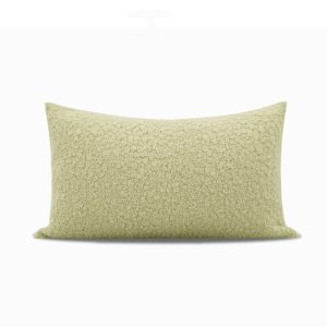 Nordic Matcha Green Faux Wool Roll Cushion Girl Pillow Model Room Children's Room Square Pillow