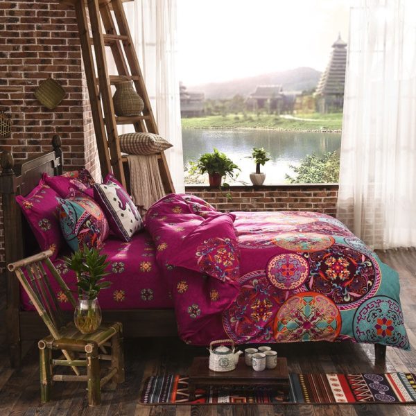 Printing Kit Imitation Cotton Ethnic Style, Bedding, Home Textiles, Three Quilt Covers - Image 2