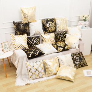 Elegant White and Gold Decorative Pillow Covers