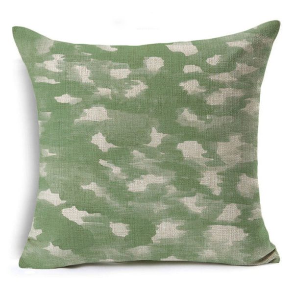 New Green Geometric Print Linen Pillowcase - Image 5